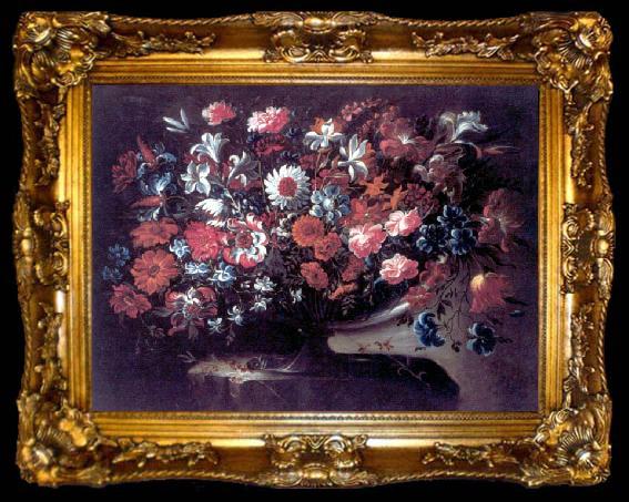 framed  Francisco Lopez Caro , Florero, oleo sobre lienzo,, ta009-2